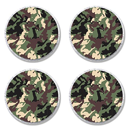 MAGJUCHE Army Camo Candy Stickers, Military Green Classic Camouflage Birthday Party Sticker Labels for Favors, Decorations, Fit, 304 Count