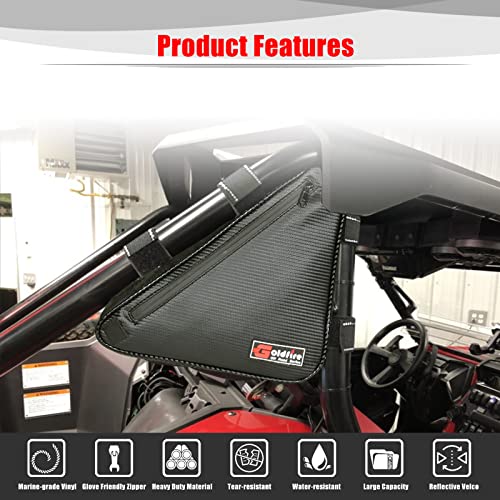 Alforjas laterales Goldfire para almacenamiento de herramientas, resistentes al agua, para UTV Talon 1000R/1000X/1000X4 (2019-2026), con acabado en negro y tubo negro (par) miniatura 7