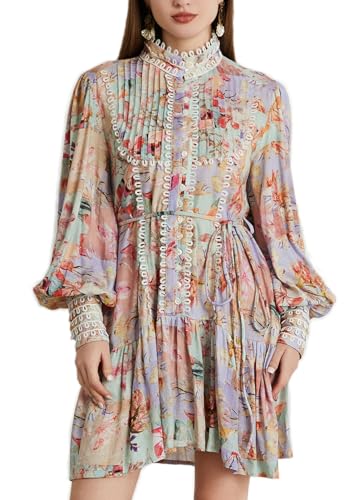 boho high neck wide sleeve shift dress tiptupu Women's V Neck Long Lantern Sleeve Sleeve Shift Mini Dress Bohemian  Embroidered A-Line Mini Dresses (US, Alpha, Small, Regular, Regular, Multi)  at Amazon Women's Clothing store