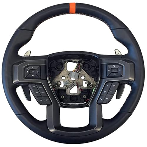 Ford Performance Parts M-3600-F15Ror Steering Wheel Kit; Raptor Style; Black Leather W/Orange Stitching/Orange Sightline; Incl. Wire Harness/Trim Bezel/Steering Wheel Controls/Installation Hardware; #TOP1