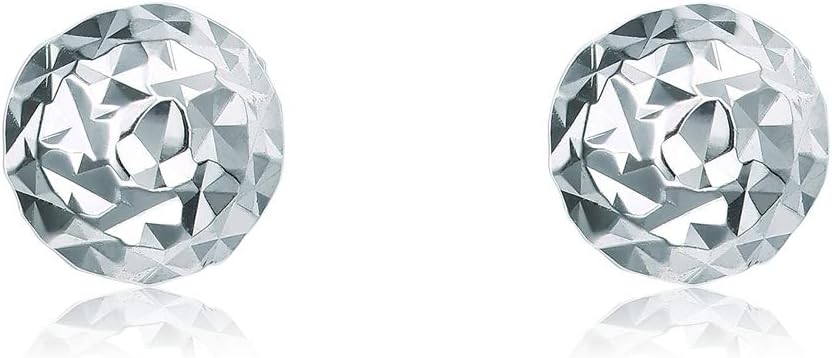Chow Tai Fook 18K White Gold Petite Round Diamond Look Earrings
