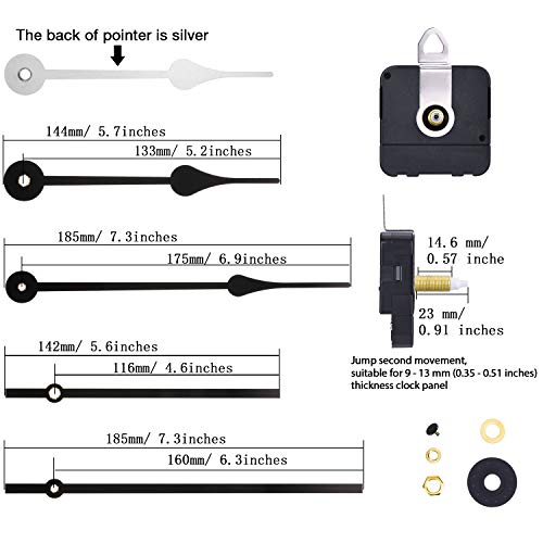 Hicarer HICARER-LONG SHAFT-01 Clock Movement Mechanism High Torque Long Shaft Clock Replacement Wall Clock Mechanism Hands Quartzs Diy Clock Repair Parts Motor Replacement thumb #1
