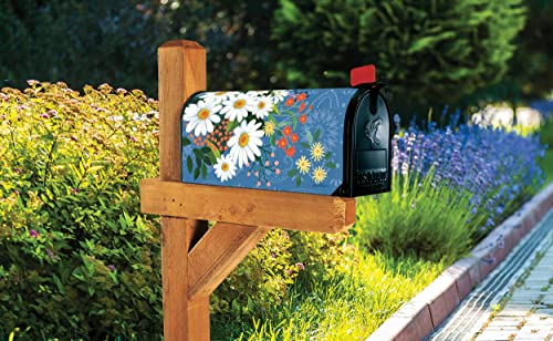 Image of Studio M Bandana Daisies Decorative MailWrap, The Original Magnetic Mailbox Cover, Made in USA, Superior Weather Durability, Standard Size fits 6.5W x 19L Inch Mailbox