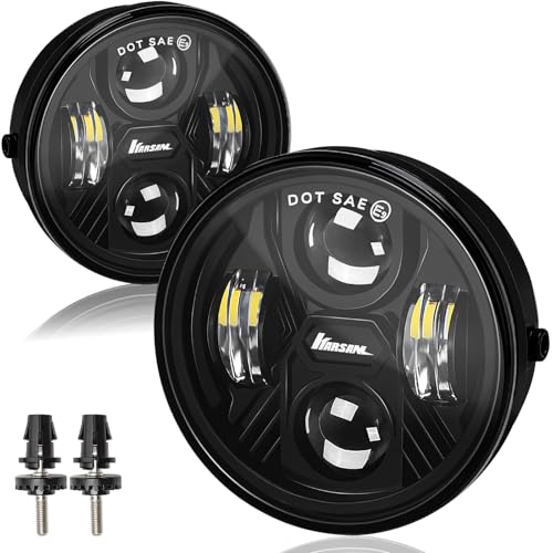 Image of Round LED Fog Lights for 2005-2011 Toyota Tacoma, 2007-2013 Tundra, 2004-2006 Solara, 2008-2015 Sequoia Accessories, Front Bumper Driving Fog lamp Plug and Play DOT Approved Fog Light Assembly
