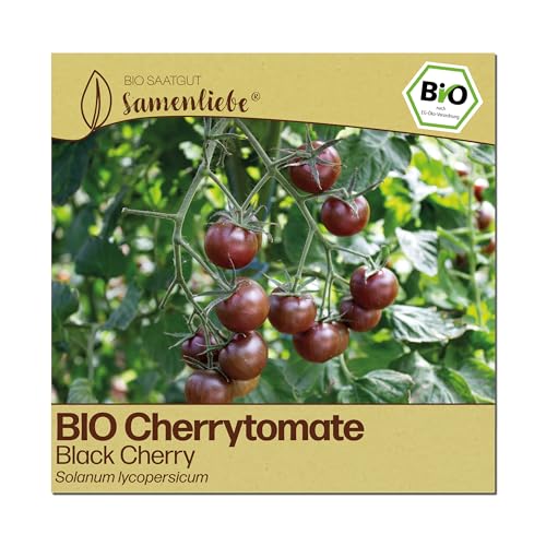 Samenliebe BIO Cherrytomaten Samen | Tomate Black Cherry - süß & klein - samenfestes BIO Saatgut