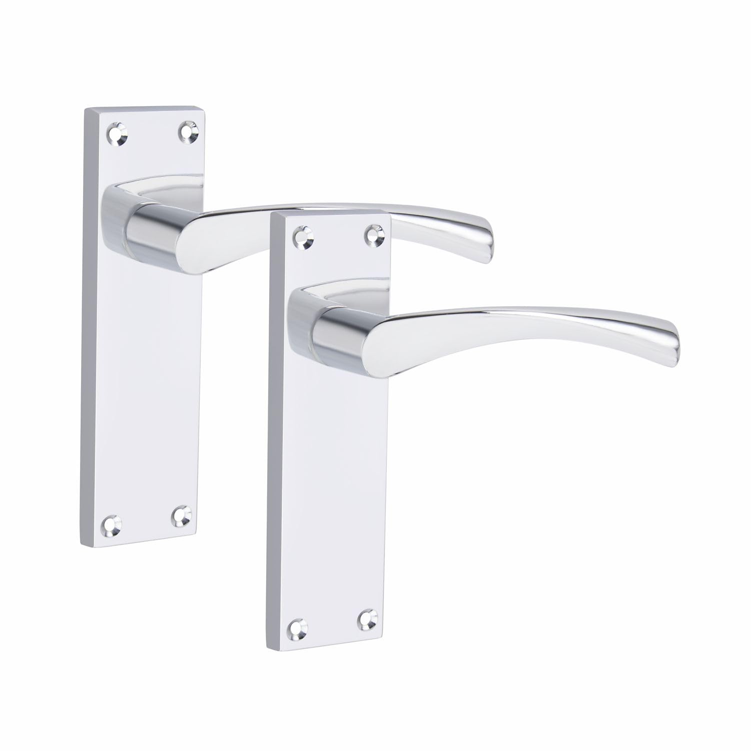 Golden Grace Polished Chrome Victorian Scroll Astrid Door Handles Latch In Silver 1 Pair - 150Mm X 40Mm Backplate