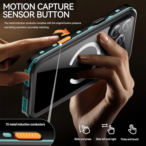 Coque étanche iPhone 17 Pro Max MagSafe évite l'infiltration d'eau bleu