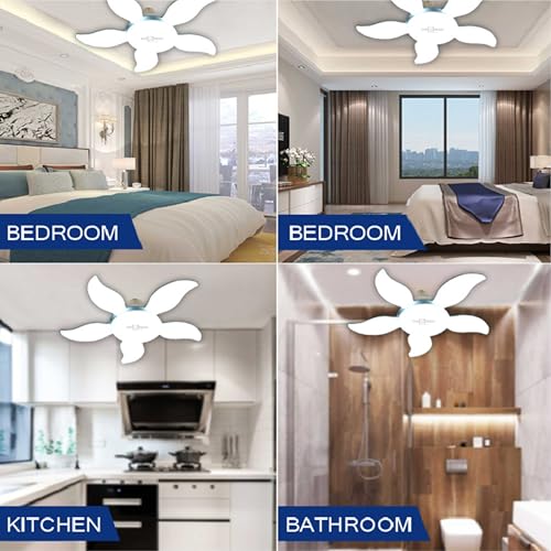 Image of Pick Ur Needs B22 Foldable LED Blade Light Fan Bulb, 60 Watt, Super Bright Angle Adjustable Home Ceiling Lights, Cool White Light (P2)