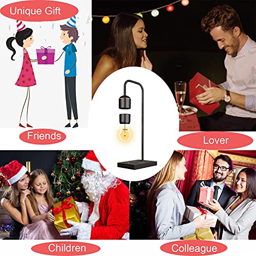 Floatidea Magnetic Levitating Light Bulb Magnetic Levitation Plastic Black Base Table Lamp Antigravity White Led Night Light Floating Lamps For Bedrooms Turntable Magnet Office Gifts Home Decorations #TOP2