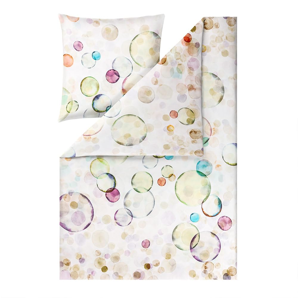 ESTELLA Bettwäsche Jasmine | Multicolor | 155x220 cm + 80x80 cm | seidig-glänzende Oberfläche | pflegeleicht & trocknerfest | atmungsaktiv & anschmiegsam | 100% Baumwolle