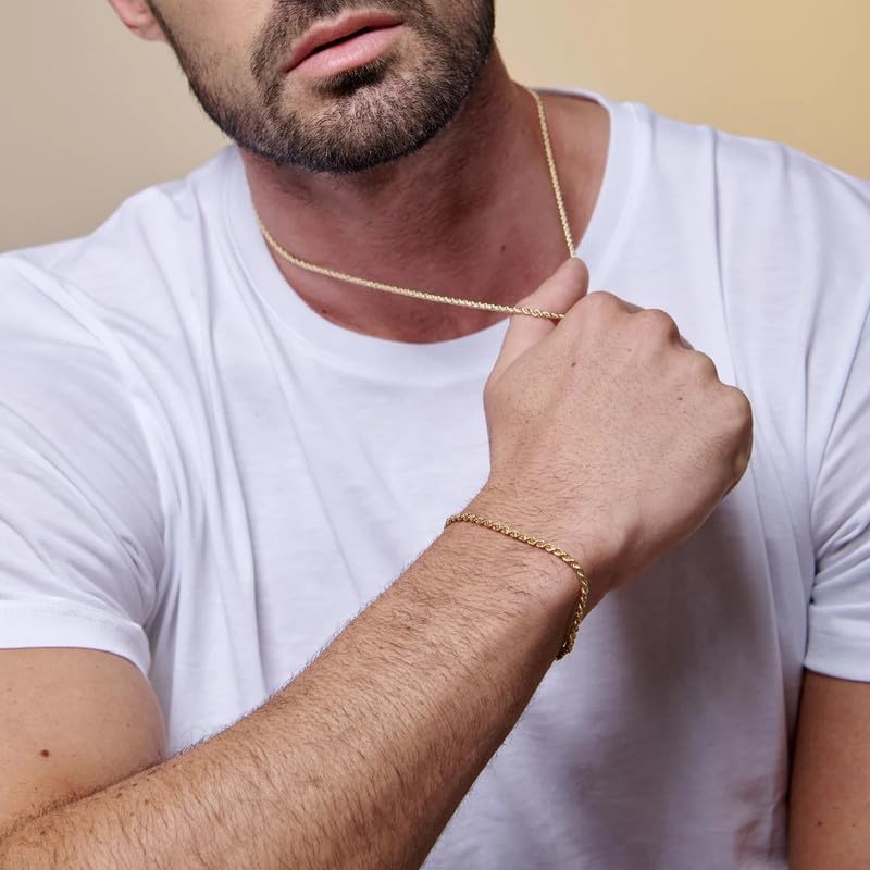 Miniatura 5 de Waitsoul SparklingRopeBox Bracelet for Women Men 2mm 2.5mm 3mm 5mm Diamond-Cut SilverGold SparklingBoxRope Chain Bracelet for Gril 6.577.588.59 Inch