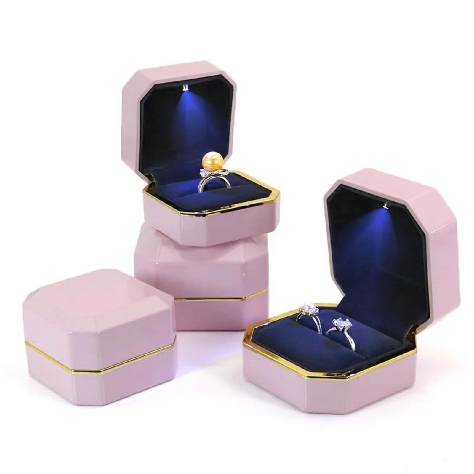 Ring Box Engagement Ring Boxearring Small Jewellery Organiser(Pink,Small Ring Box)