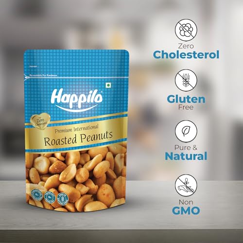 Image of Happilo Premium Roasted Peanuts 160g (Pack of 2), Rich in Protein, Fiber, and Essential Nutrients, Wholesome Snack, Rich Flavor