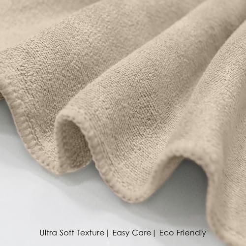 Image of HOUSSE Microfiber Face Towels | Ultra Absorbent, Odour-Free, Quick Dry 550 GSM Face Towel for Home, Gym, Travel, Running and Personal Use | 30x30 cm | Set of 4 in One Colour (Beige, Pack of 4)