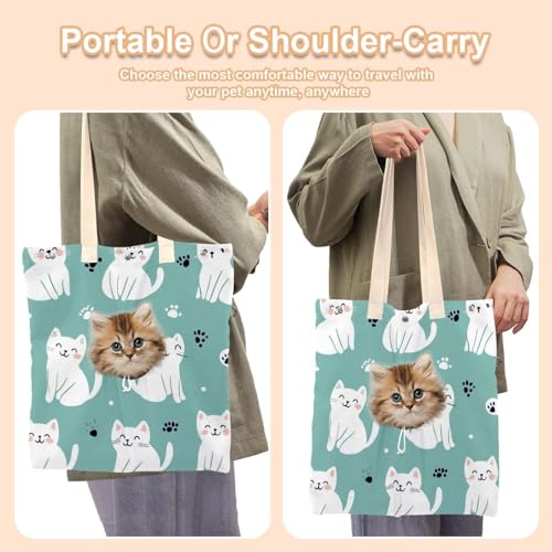 Bolsa de transporte portátil con lona resistente para pasear perros pequeños con seguridad 7