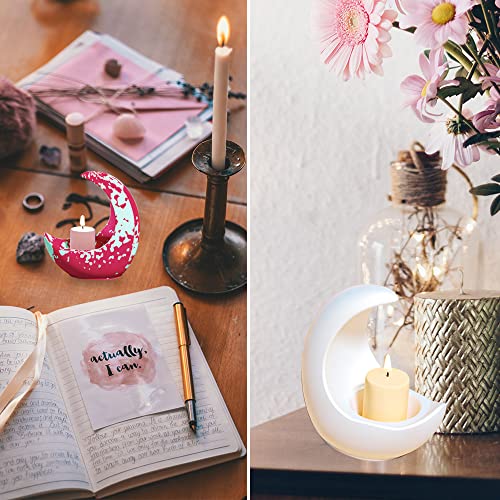 Candle Holder Silicone Resin Mold, 3D Moon Resin Mold, Moon Shape Tealight Trinket Holder Silicone Mold, Cute Cement Concrete Mold, Epoxy Resin Casting Molds For Craft Making Decoration #TOP5