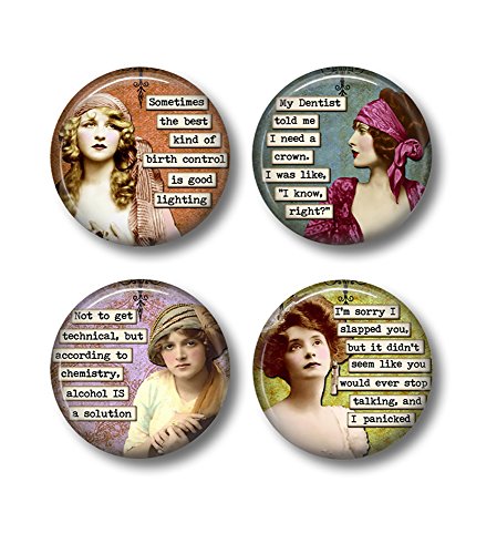 Sarcastic Magnet - Fridge Magnet - Sarcastic Women - 1.5 Inch Magnet - Kitchen Magnet - Sassy Quote - Retro Kitchen - Gift for Friend - Retro Girls