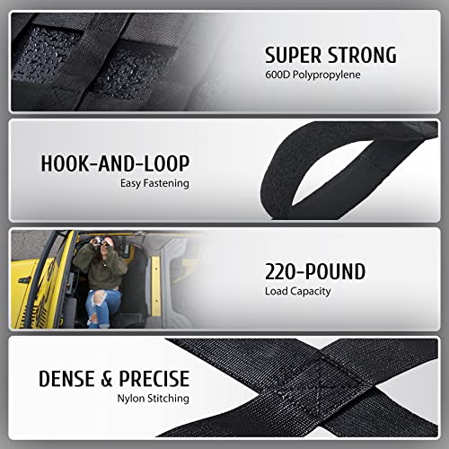Omt Mesh Cargo Net 2 Pack, Rooftop Hammock Compatible With 1987-2022 Jeep Wrangler Yj Tj Jk Jl & Gladiator Jt Jeep Wrangler Hammock Top Netting 4-Door And 2-Door #TOP4