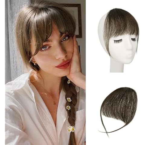 BARSDAR Clip-in Human Hair Bangs Cover