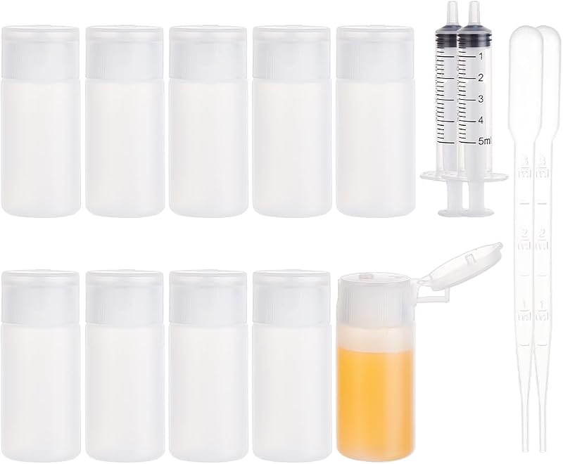 BENECREAT Frascos Recarregáveis de Plástico com Tampa Flip, 30 mL, Pacote com 10