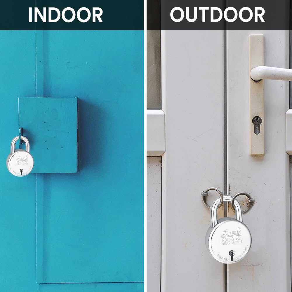 Silver Steel Padlock - 3 Keys, Secure Your Home -5 Silver Steel Padlock - 3 Keys, Secure Your Home -5