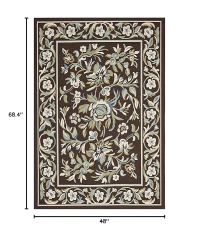 Tapete SAFAVIEH 4' x 5'7" Chocolate y Aqua miniatura 2