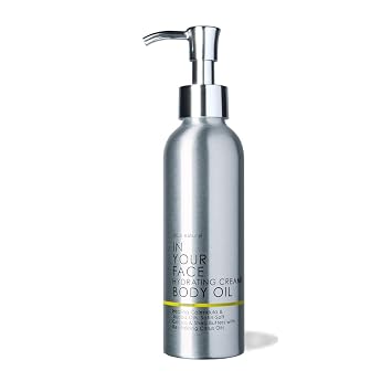 In Your Face Hydrating Creamy Body Oil All-Natural Moisturizer with Calendula, Jojoba, Cocoa & Shea Butter Body Oil After Shower for Dry, Rough Skin Fast-Absorbing Citrus Elixir 5 oz