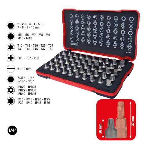KS Tools 911.1850 1/4 inch bitdopsleutelset, extra kort, 50-delig - Afbeelding 4
