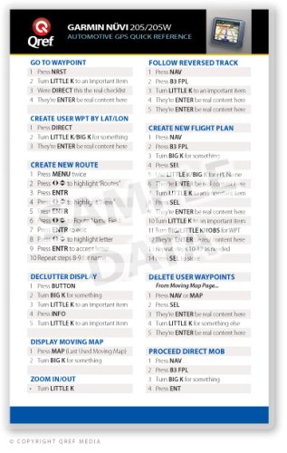 Garmin Nuvi 205 Qref Card (Qref GPS Quick Reference)      Cards – January 1, 2009