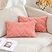 MIULEE 2 Piezas Funda Cojines Funda de Almohada Diseño Boho Lana de Imitación Cojin Moderno Decoración Cremallera Oculta para Silla Oficina Cama Habitacion Dormitorio Salón 30x50 cm Rojo Coral