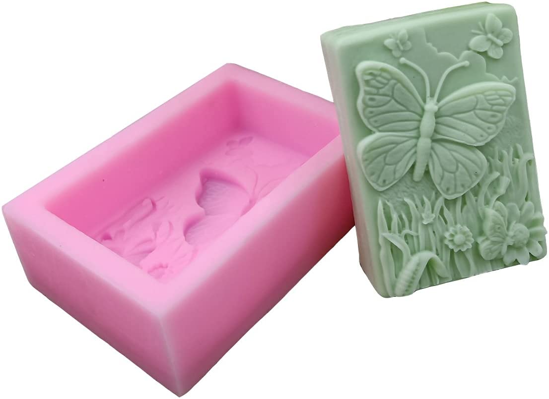 Moule Silicone Forme Papillon Carré - Pour Savon, Bougie, Résine - Qualité Alimentaire - Détails Fins