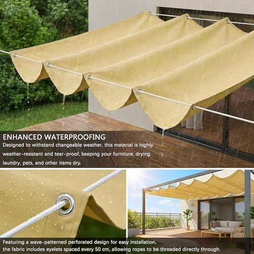 Voile d'ombrage bâche dombrage crème résistante pour extérieur - 3