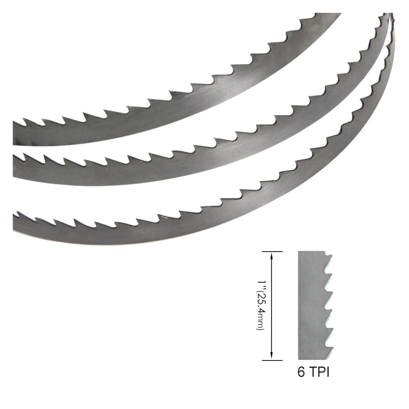Lot de 2 lames de scie à ruban 56" 1425 mm 1425 x 10 x 0,5 mm TPI 6 en acier à ressort au carbone for scie à ruban for couper le bois, le métal et le plastique