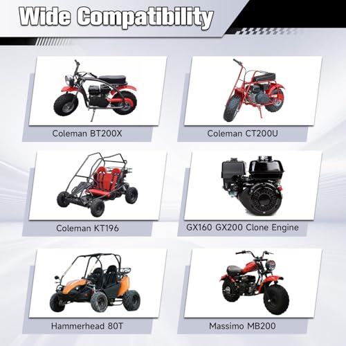 Image of Mini Bike Pull Start Assembly Recoil Starter Compatible with Predator 212cc 196cc Coleman CT200U CT200U-EX BT200X KT196 Go Kart GX160 6.5HP OHV Engine Lawn Mower Generator Parts Galvanized