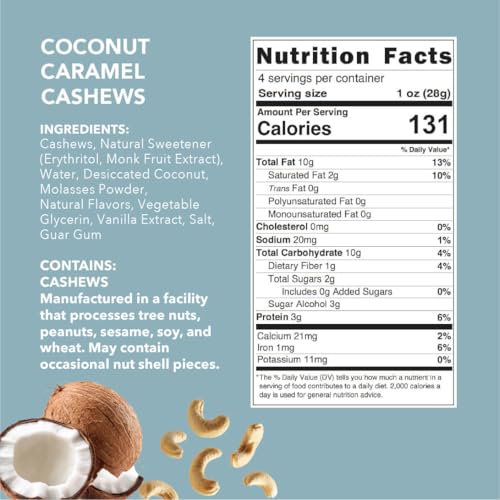 Image of Earthside Farms Candied Nuts Variety Pack, 6 Count 4oz Resealable Snack Bags, Banana Bread Walnuts, Coconut Caramel Cashews, Maple Cinnamon Pecans, Orange Ginger Almonds, Butter Toffee Peanuts & Blueberry Vanilla Cashews, Keto Friendly, Vegan, Gluten Free, No Sugar Added