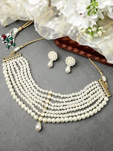 Juego de joyas Kundan original regalo San Valentín latón chapado oro DMZ-695 2