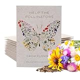 Bentley Seed Co. Help Pollinators Kraft Butterfly - Pollinator Wildflower - Kit - 25 Seed Packs - Perfect Eco-Friendly Gift for Gardeners & Friends - Non GMO Seeds