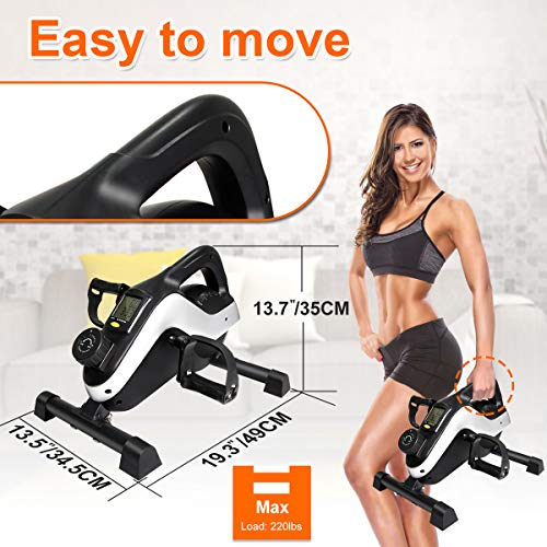 Under Desk Elliptical Machine Desk Bike Pedal Exerciser with Adjustable Resistance