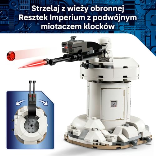 LEGO Star Wars Atak AT-RT, zestaw konstrukcyjny, interaktywna zabawka dla dzieci od 7 lat z minifigurką Mandalorianina i Grogu, pomysł na prezent dla chłopca i dziewczynki na urodziny 75444