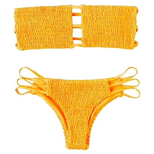 CheChury Bandeau Set Bikini Bikini Donna Mare Costumi da Bagno Donna Due Pezzi Bandeau Push-up Bikini Set Swimsuit Sexy Bikini Sexy Imbottito Mare Triangolo Halter Strapless Due Pezzi