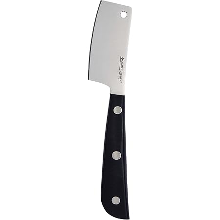 Cheese Knife - MATTSTONE HILL Cheese Cleaver, Hard Cheese Cutter, Premium Stainless Steel, Black Handle