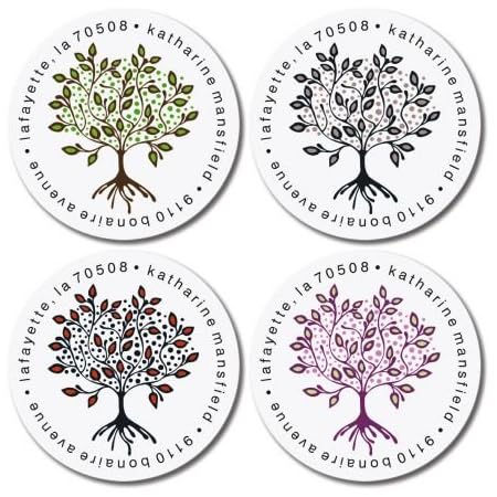 Tree of Life Round Return Address Labels (4 Designs) - Set of 144 1-1/2