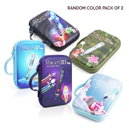 Image of WOL 3D Cartoon Printed Pack of 2 Pencil Case with Compartments | Large Capacity Stationery Organizer Zipper Pouch, Water-Resistant Pen Holder for Kids, School, Travel & Office Use - Random Color