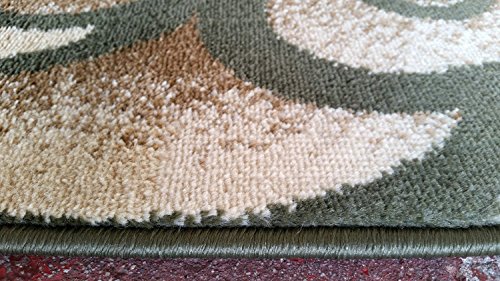 Modern Long Runner Rug Green Bellagiio Design 341 (32 Inch X10 Feet ) #TOP2