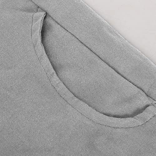 Image of LRMQS Cotton Linen Pants Women Casual Summer 2026 Trendy Loose Fit Beach Wide Straight Leg Trousers with Side Pockets