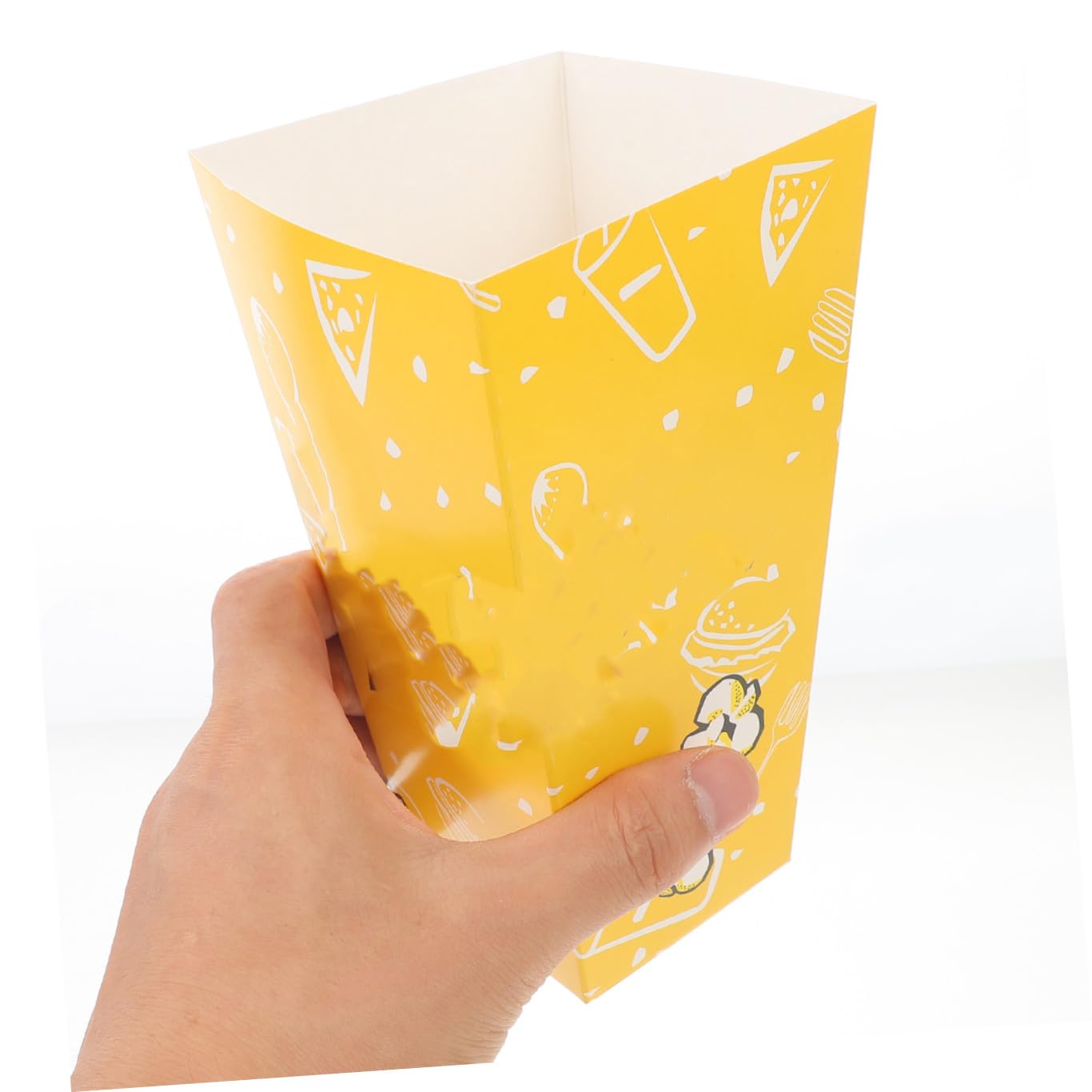 50 Stück Gelbe Popcornboxen aus Papier für Partys und Anlässe