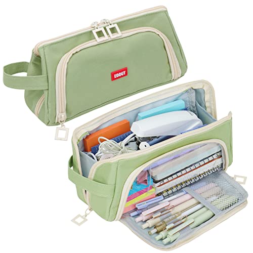 Eoout Big Capacity Pencil Case Pencil Pouch Pen Bag Large Organized Cute Pen Case For School Stationery And Travel Cosmetics Storage (Green) #TOP4