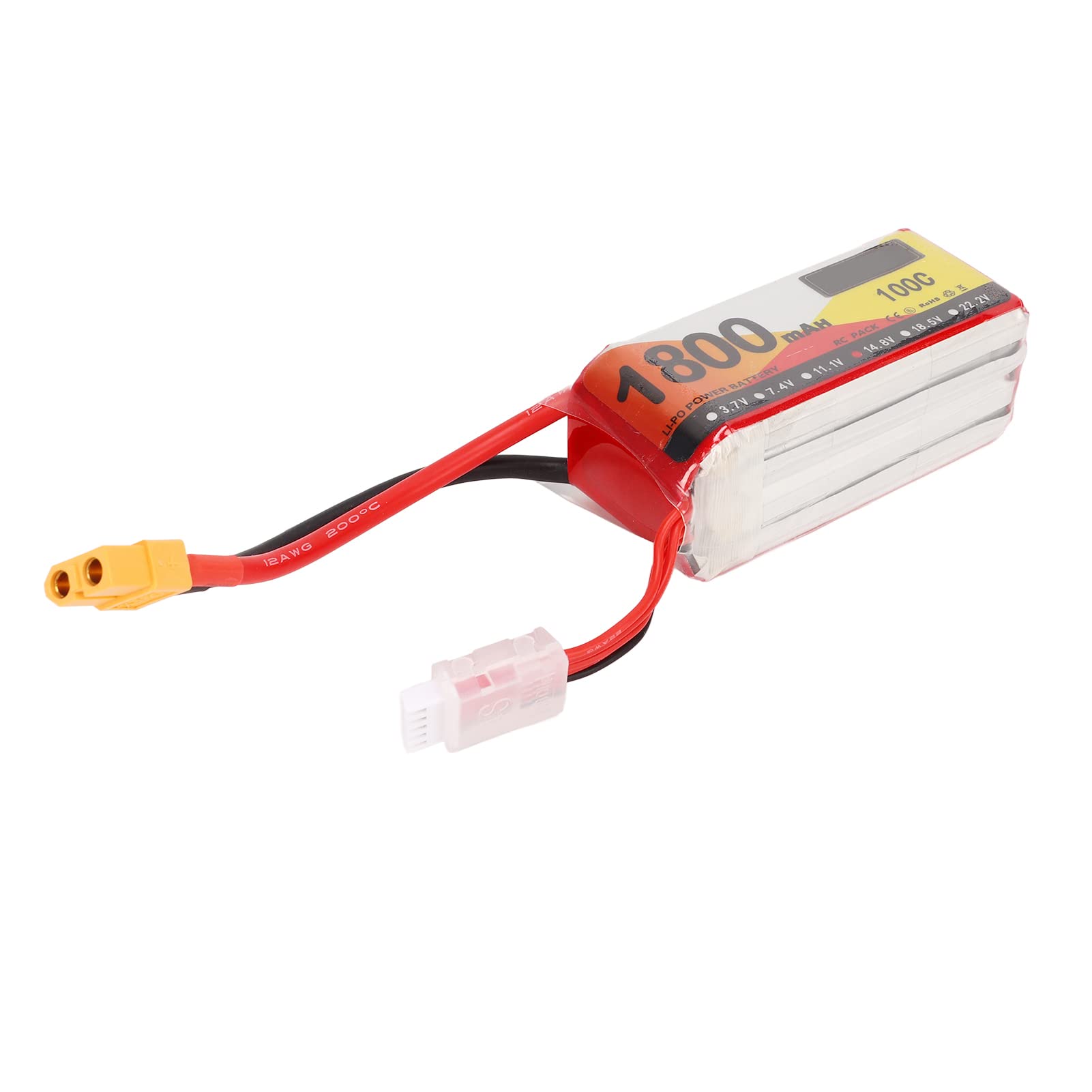 Batteria Lipo da 1800 mAh Velocità di scarica 100C Spina 14,8 V 4 S XT60 Alimentazione a batteria RC per modello di auto in elicottero RC