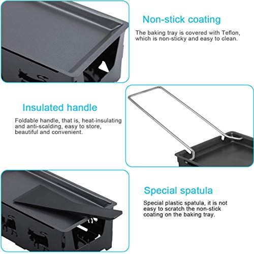 Cheese Raclette, Portable Foldable Non-Stick Candlelight Raclette Pan With Spatula Barbecue Home Kitchen Grilling Tool #TOP4