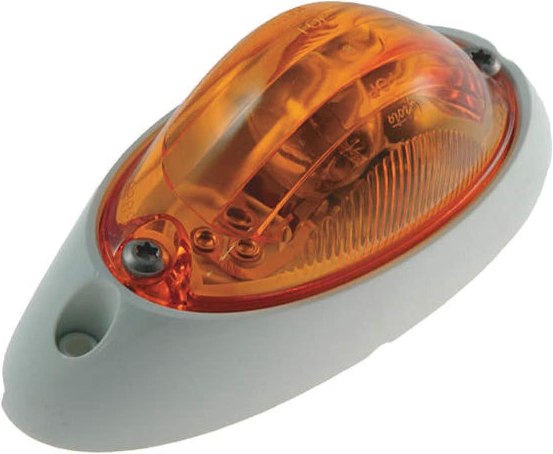 Grote 52063 Small Aerodynamic Combination Marker Side Turn Light (White Base)